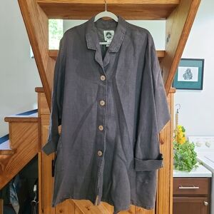 Yoon-A-Verse Mindful Wear Hemp Linen Shirt Jacket Shacket Size 3 Large Lagenlook